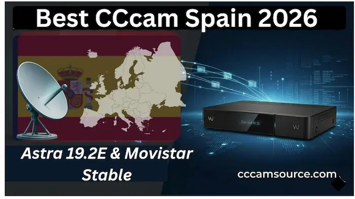 Best Premium CCcam Spain 2026 Server Movistar Astra 19.2E cccamsource.com